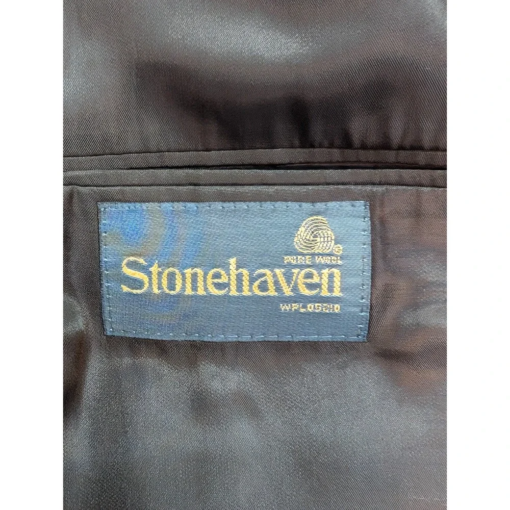 Vintage Stonehaven Pure Wool Herringbone Tweed Sport Coat Jacket Mens 42R Formal